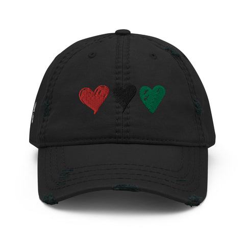 3 Hearts Distressed Dad Hat