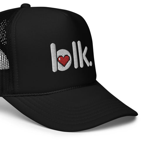Blk 8 Bit Love Foam trucker hat